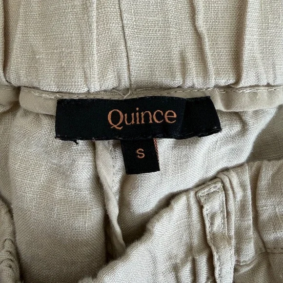 Quince 100% European Linen Pants Sz S Flax Beige Coastal Minimalist Euro Summer - Picture 8 of 12